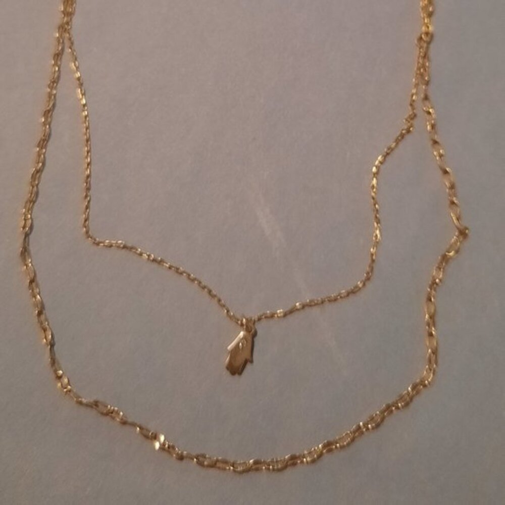 Argento Vivo Hamsa Hand double necklace